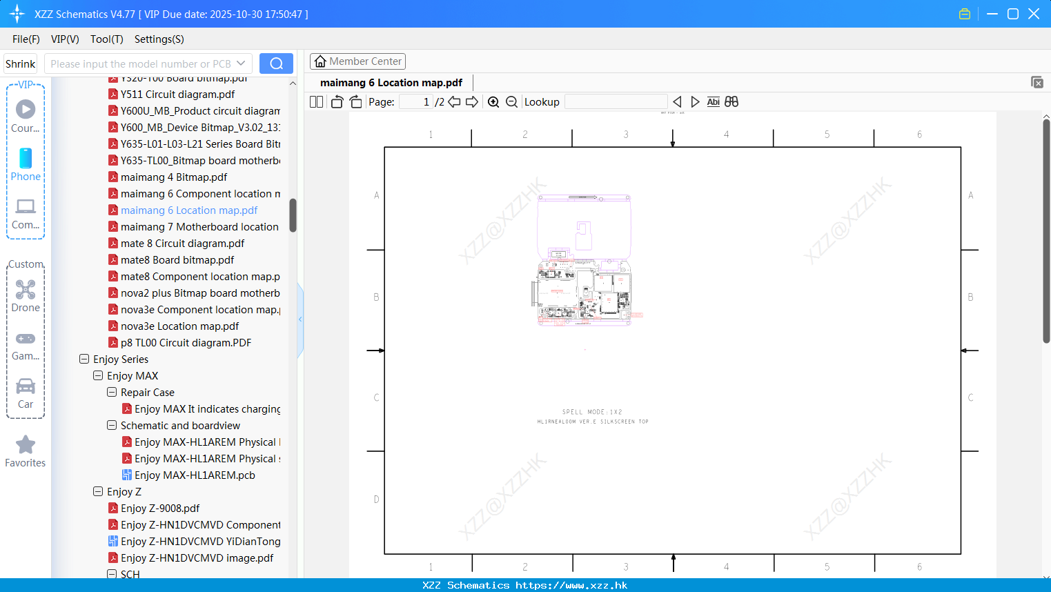 Huawei Maimang 6 Location Map